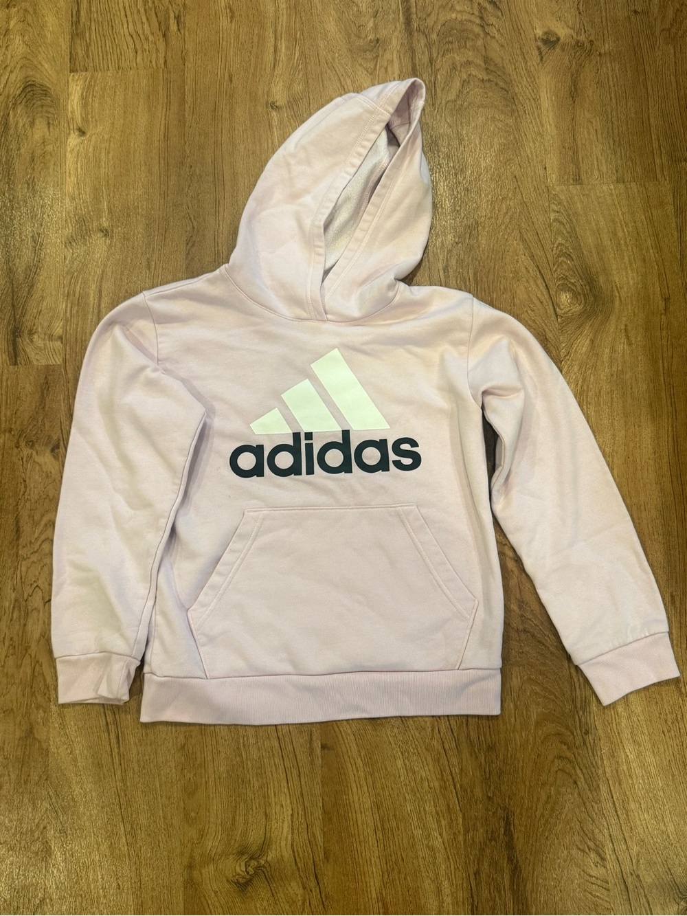 adidas Light Pink Hoodie with White Logo